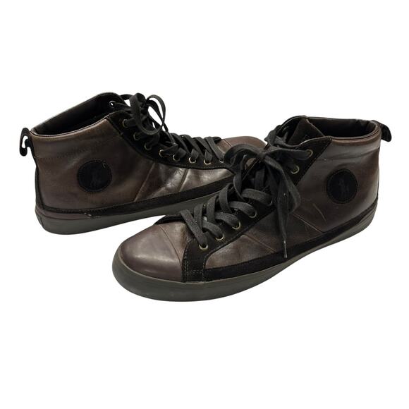 Urban Heritage‎ Leather High Tops Polo Ralph Lauren Brown Suede Sneaker 13D - Picture 1 of 9